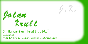 jolan krull business card